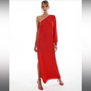 Krisa One-Shoulder Red Dress